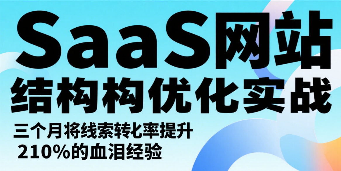 SaaS网站结构优化实战：三个月将线索转化率提升210%的血泪经验