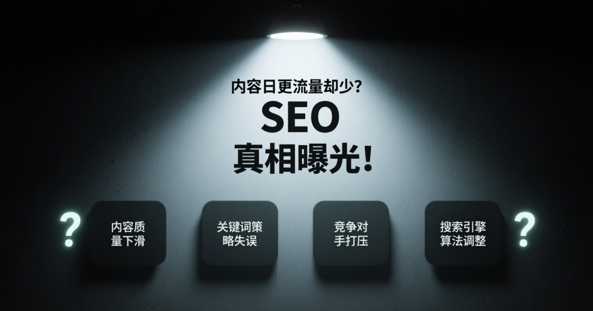 内容每天更新，为什么流量却越来越少？SEO真相曝光！